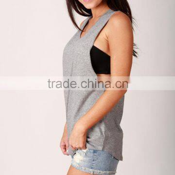 OEM service wholesale 100% cotton bodybuilding singlet for woman                        
                                                Quality Choice