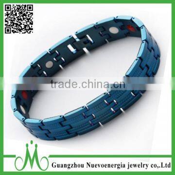 Wholesale Stainless Steel Blue 4 in1 Magnetic Bracelet