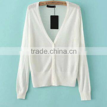 Fashion Deep V-neck Knitting Wear Thin Cardigan Coat for Laody's Wear photo-5