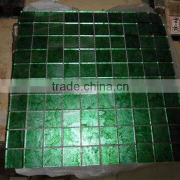 Green Color Crackle Swimming Pool Mosaic Ceramic Tiles