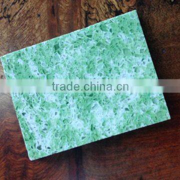 Stellar light green Artificial quartz countertops sink