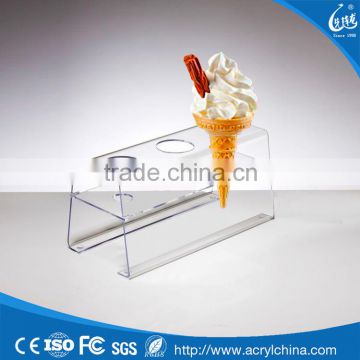 3 Holes Clear Acrylic Ice Cream Cone Holder