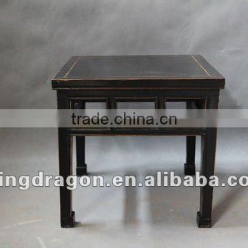 chinese antique black wooden square stool