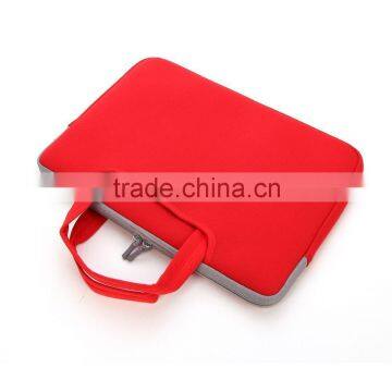 Red Neoprene Portable Soft Sleeve Ultrabook Notebook Laptop Bag Briefcase Handlebag Pouch for Mackbook photo-4