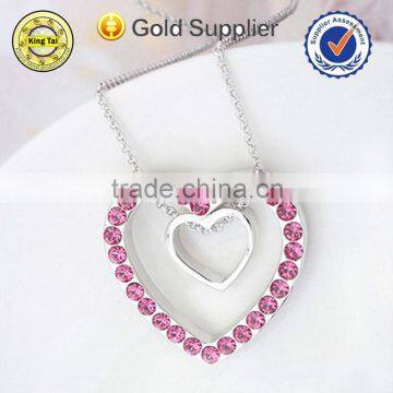 2015 new design fashionbale custom handmade heart shape alloy necklace