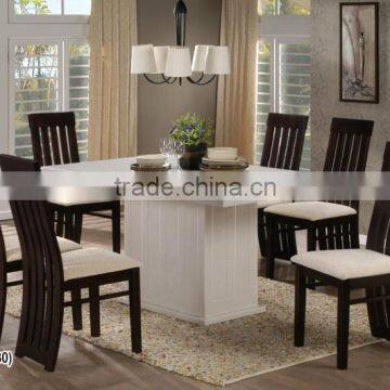 Latest Stainless Marble Top Table Cushion Solid Wood Chair for Asia