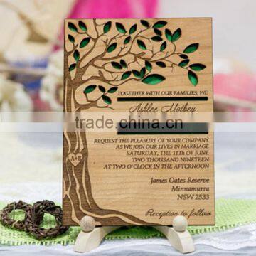 Gorgeous & creative wood tree laser cut wedding invitations