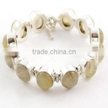 Rutilated quartz bracelet silver bracelet Indian jewelry fashion bracelet handmade silver jewelry