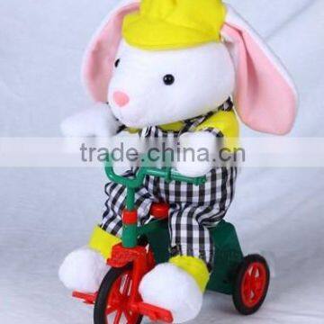 yellow singing bunny in tricycle