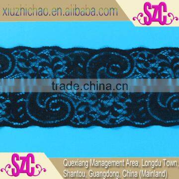 9.5cm black nylon spandex woven evening long dress lace