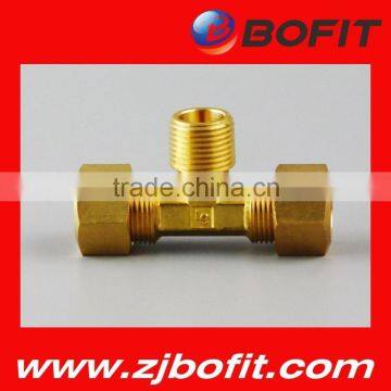 High quality brass compression male branch tee