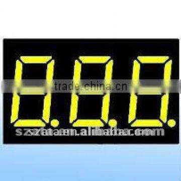 yellow color LED display 0.56 inch 3 digits 7 segment