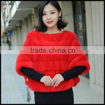 Latest Design Elegant Style Winter Faux Mink Fur Cape