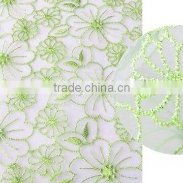 Golden Flower Lace Embroidery Fabric Organza