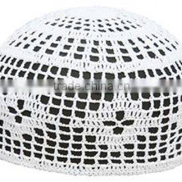 Wholesale white Muslim style manual knitting hat