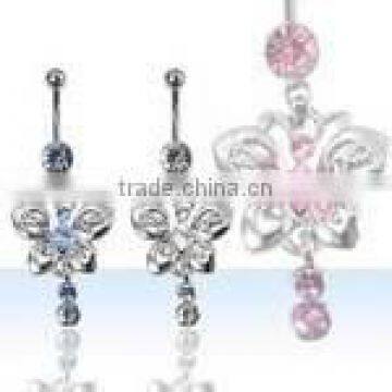 Butterflies theme navel ring