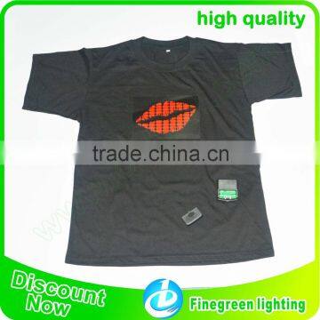 Wireless Sound Activated el Flashing t Shirt With Hook and Loop photo-2