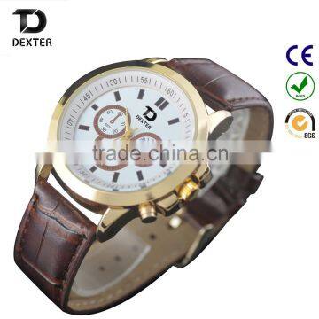 Fashion Luxury Men Business Watch High Quality japan Movement Genuine Leather Band Men Watch