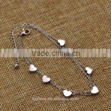 heart shape gold bracelet seven hearts charm bracelet