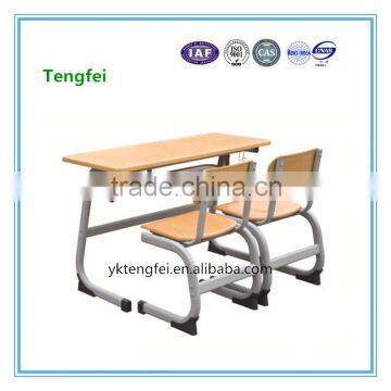 Wooden Werzalit Student Double Desk And Chair Set for primary student TF-8506