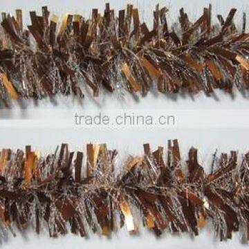 Xmas Plastic Tinsel Garland Copper Color