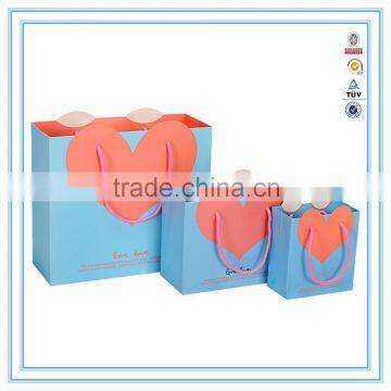 Alibaba china custom LOVE paper bag & Wedding paper bag with handles