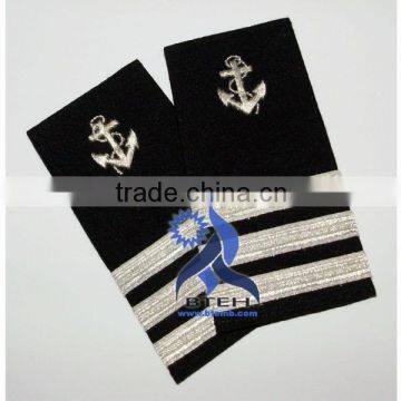 Navy Epaulettes | Pilot Epaulettes | Marine Epaulettes | Navy Uniform Epaulettes with Silver French Braids