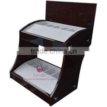 high end MDF wood belt display stand