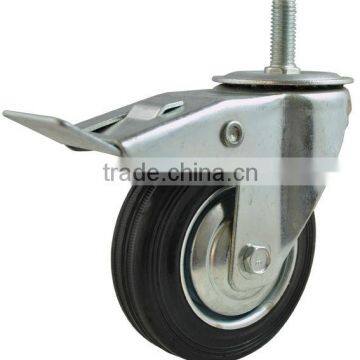 screw caster wheel with brake