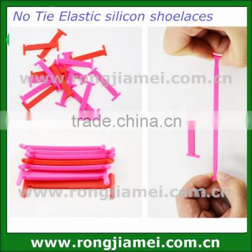 Wholesale top selling colorful silicone shoelaces in flat for holiday