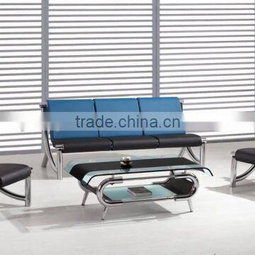 New Design Brown Color Chrome Metal Fabric Office Sofa HX-311G photo-3
