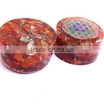 Carnelian Flower Of Life Orgonite Energy Tower Buster : Energetic Space Protectors photo-3