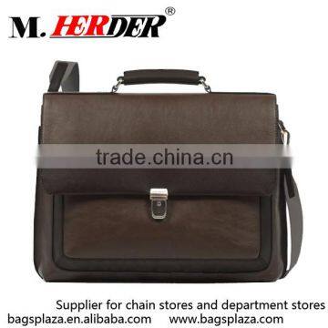 M5036 Brwon blank high quality genuine leather man gender lawyer briefcase bag