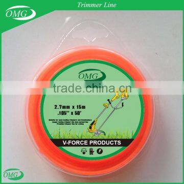 Hot Sale Brush Cutter Parts 2.7mm 15M Cutting Grass String Nylon Trimmer Line