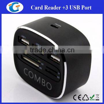 Aluminum Case USB 2.0 Hub With Card Reader