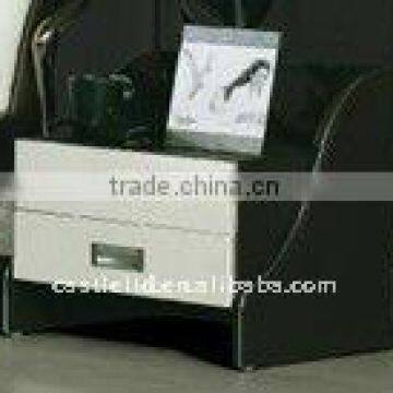 Modern faux black leather nightstand