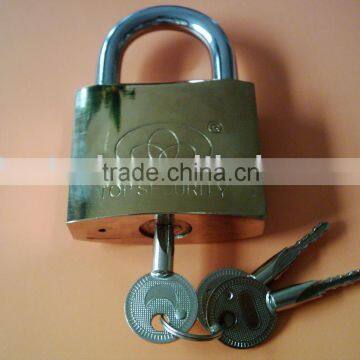 Golden plated cross key padlock