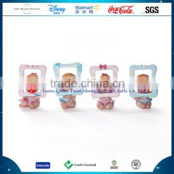 Baby Polyresin Sculpture With Chair Shoes Horse Photo Frame Leaf Holding Baby Figurine Resin Cute Baby Statue photo-4