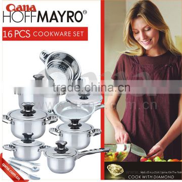 encapsulated &induction bottom stock pot palm restaurant cookware set, cast iron cookware