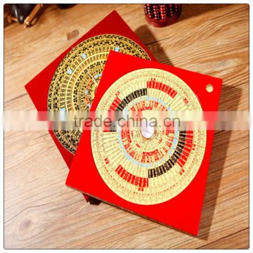 Red color Wooden material chinese fengshui lou pan,round lou pan