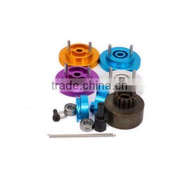1set 14T 14 Tooth Teeth Clutch Set Bell Shoes Springs Flywheel Bearings Axle For 1/10 RC Car HPI HSP