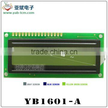 1601 16X1 Character LCD Module Display Screen LCM (Black on Yellow Green)