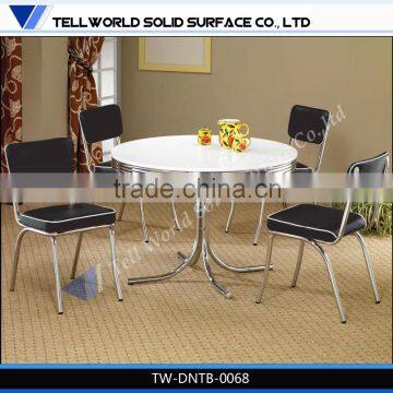 4 Person Seats Round Solid Surface Cafe table chair set