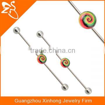 2015 hot sale surgical steel spiral cartilage industrial piercings