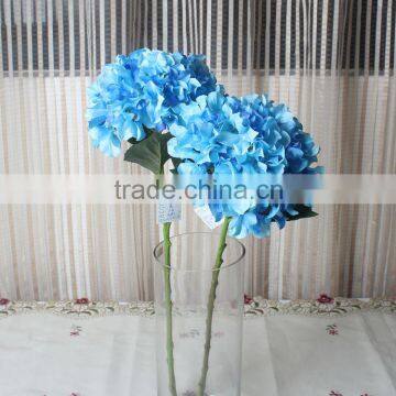 High quality single artificial flower blue hydrangeas silk flowers