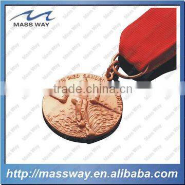 custom sport copper 3D skiing medal