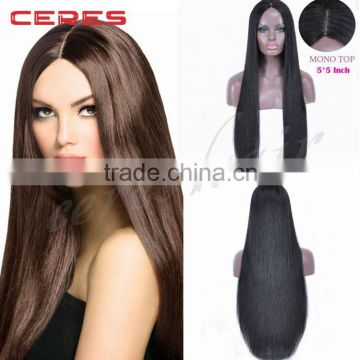 cheap long straight black color synthetic lace front wigs for women