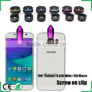 Wholesale 3 in 1 Mobile Phone Lens Detachable Wide Angle Lens + Macro Lens + Fisheye Lens for Iphone for Samsung