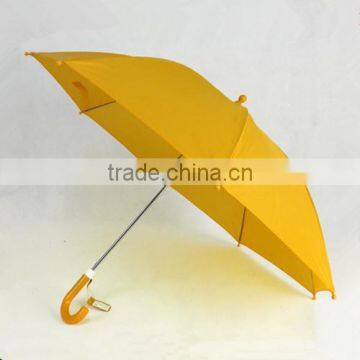 19" Kids Safe Umbrella, Yellow Umbrella with crook handle