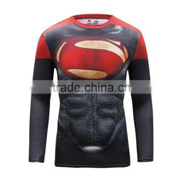 China Manufacturer Wholesale Men's Compression t Shirt Body Slim 3d Fiction Animal Color Tee Shirt Superman Clothing photo-2